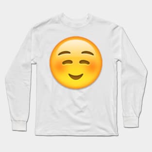 white smiling face Long Sleeve T-Shirt